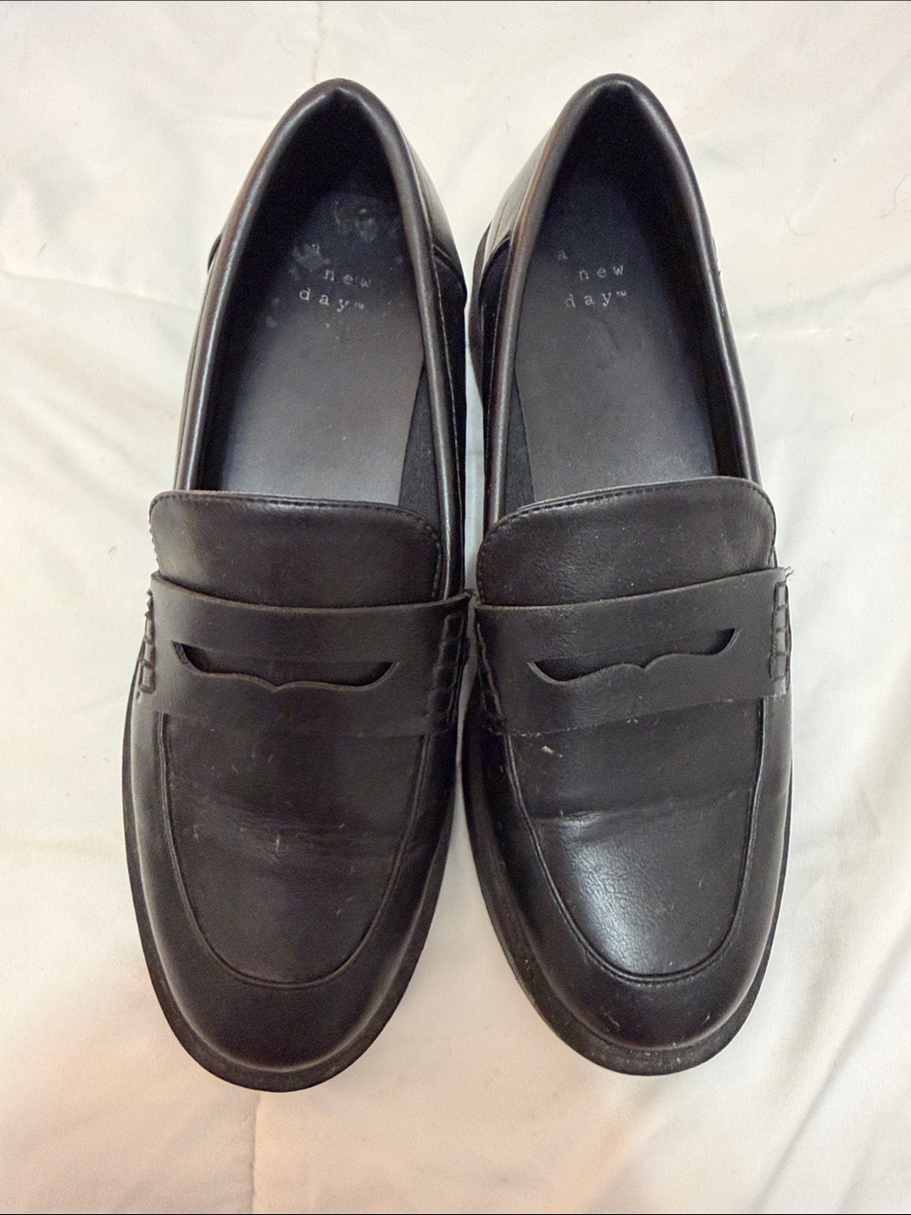 a new day Black Penny Loafers Size 7.5 Women's Slip-On Flats
